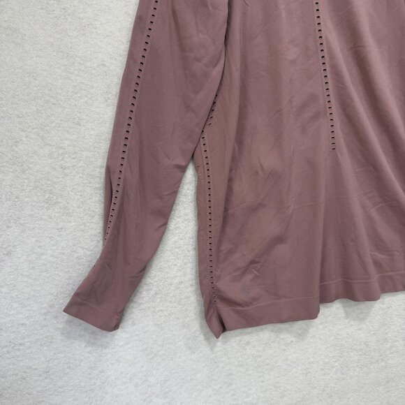 Athleta Sweater Womens Small Purple Long Sleeve Perforated Pullover Yoga Top - Picture 3 of 9